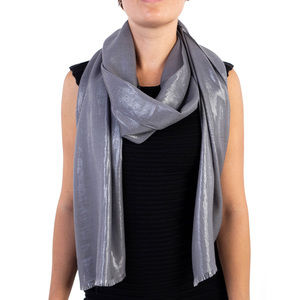 JANE CARR SILVER PALANTIN SCARF | WOMENS SIZE 38X193